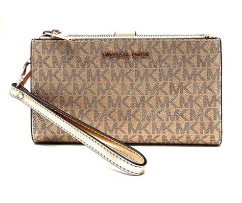 michael kors double zip wistlet gold|michael kors double zipper wallet.